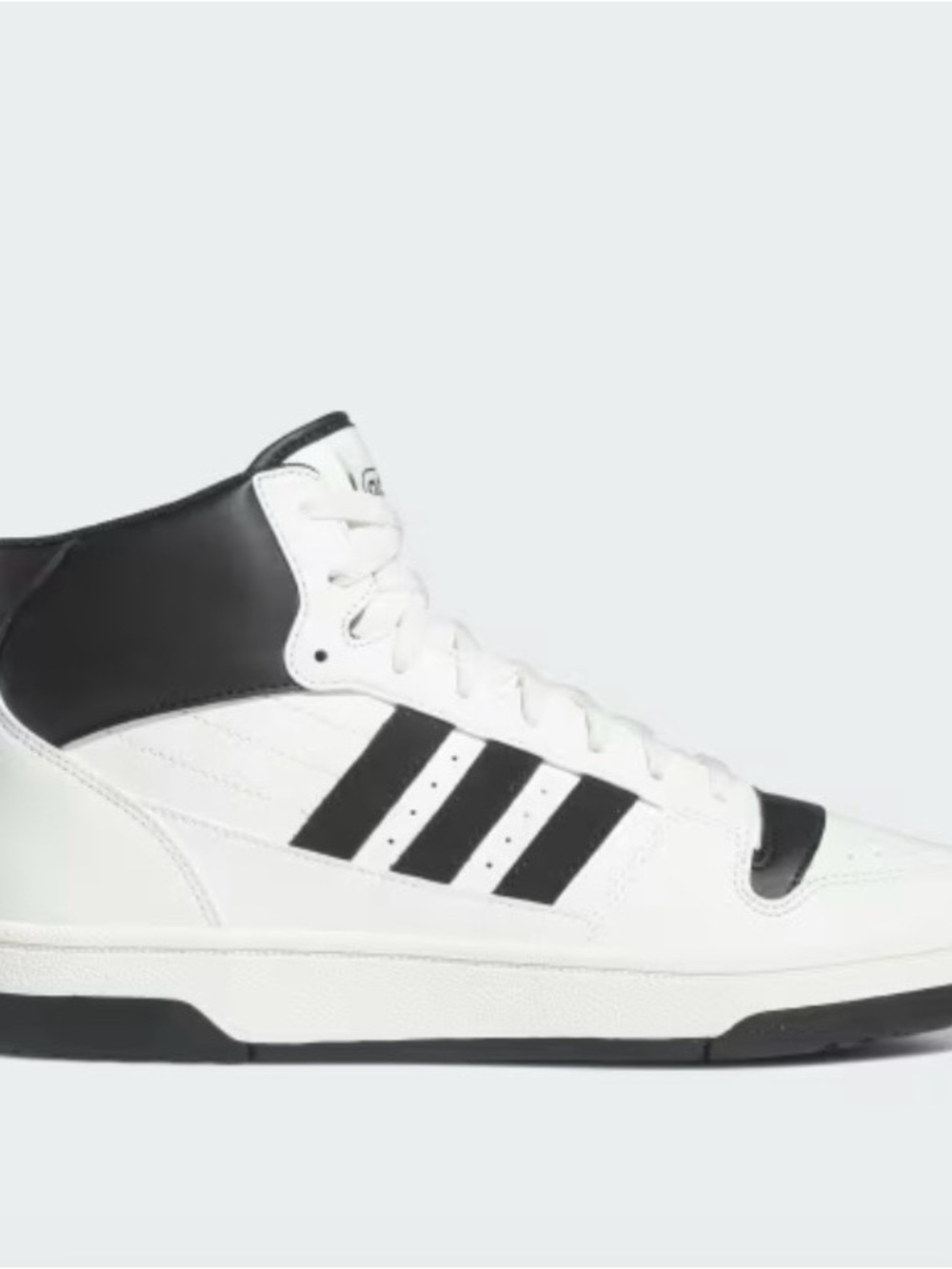 adidas White and Black Mid-Top Basketball Sneakers
